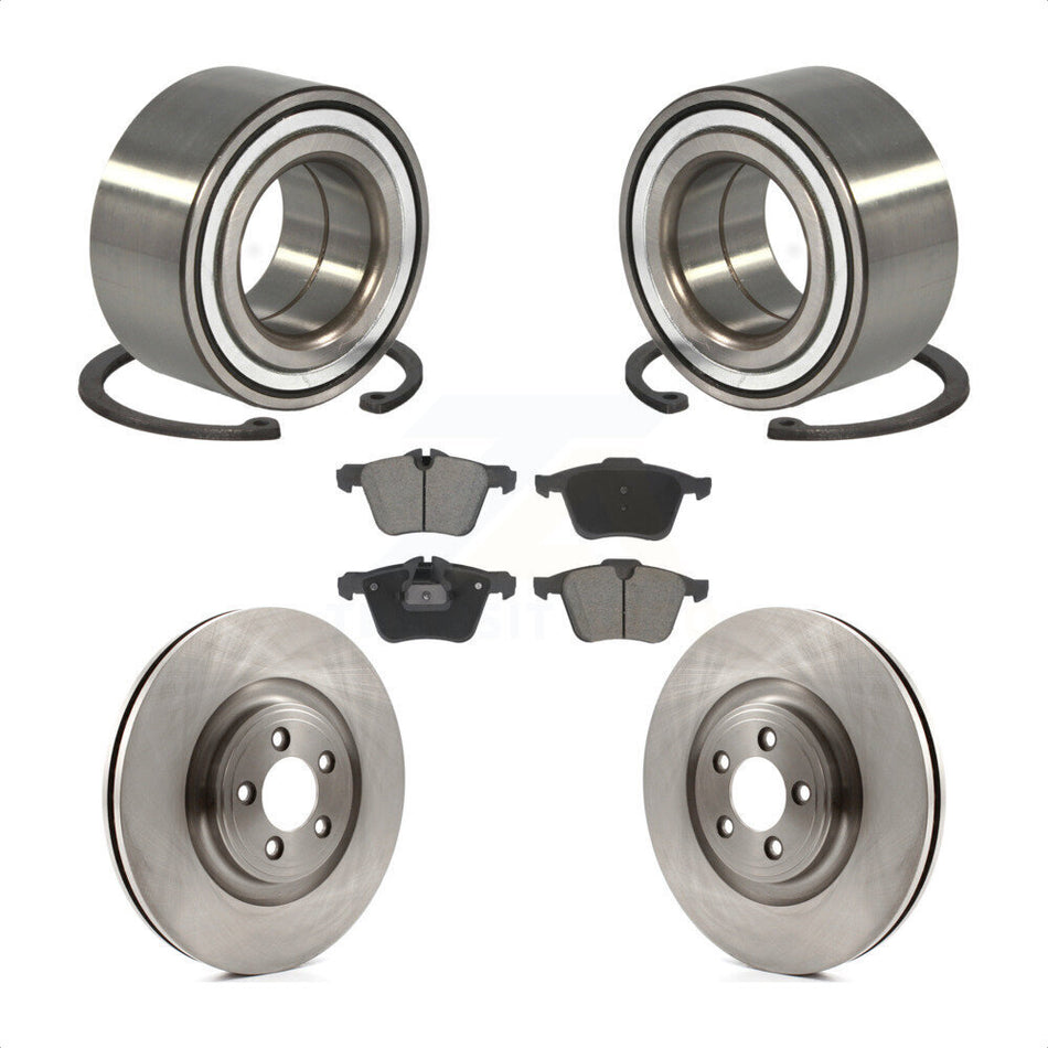 Front Wheel Bearing Disc Brake Rotors And Ceramic Pads Kit For Jaguar XJ KBB-129221