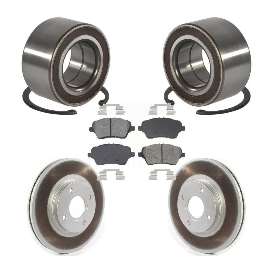 Front Wheel Bearing Coated Disc Brake Rotors And Pads Kit For 2014-2019 Ford Fiesta ST KBB-129224