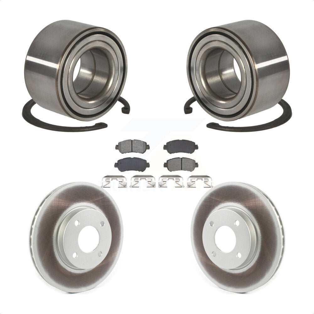 Front Wheel Bearing Coated Disc Brake Rotors And Pads Kit For Nissan Kicks Versa KBB-129225