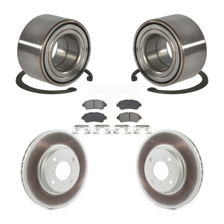 Front Wheel Bearing Coated Disc Brake Rotors And Pads Kit For Nissan Kicks Versa KBB-129225