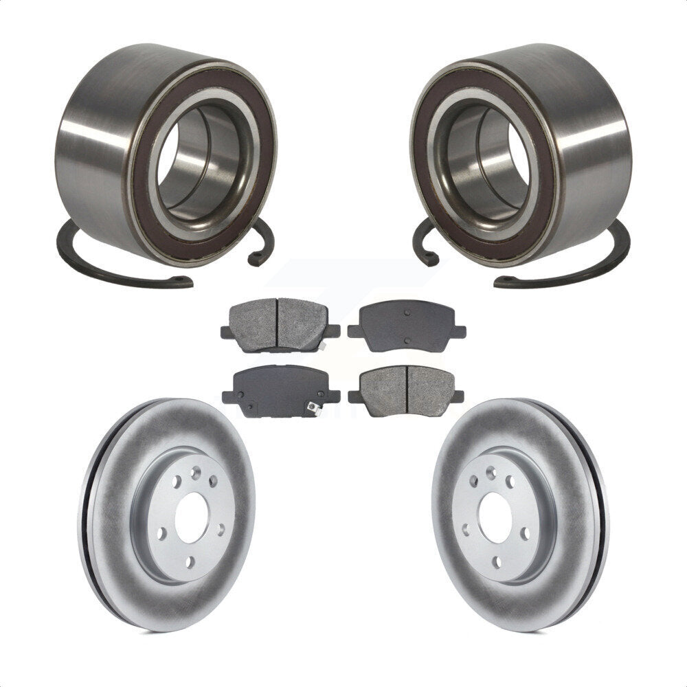 Front Wheel Bearing Coated Disc Brake Rotors And Pads Kit For 2018-2020 Chevrolet Sonic KBB-129226