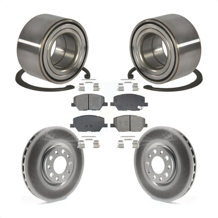 Front Wheel Bearing Coated Disc Brake Rotors And Pads Kit For 2016-2018 Fiat 500X KBB-129231