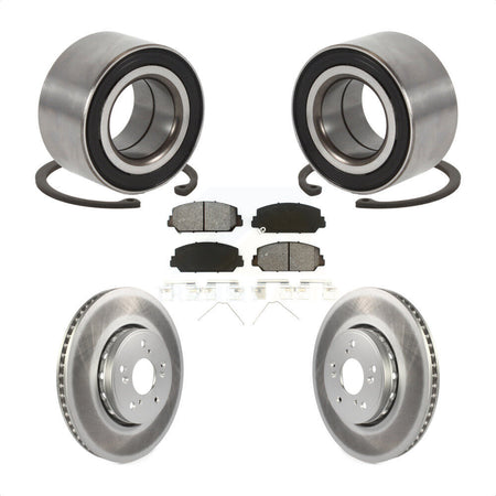 Front Wheel Bearing Coated Disc Brake Rotor And Semi-Metallic Pads Kit For 2016 Acura ILX KBB-129234