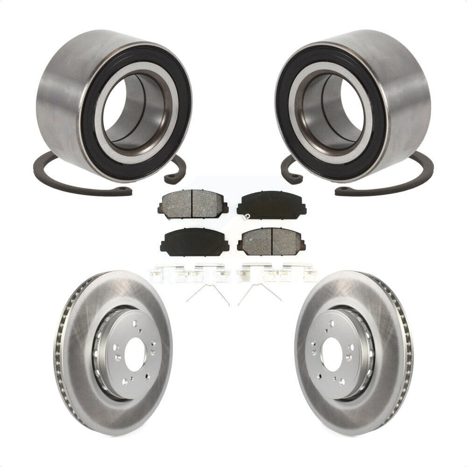 Front Wheel Bearing Coated Disc Brake Rotor And Semi-Metallic Pads Kit For 2016 Acura ILX KBB-129234