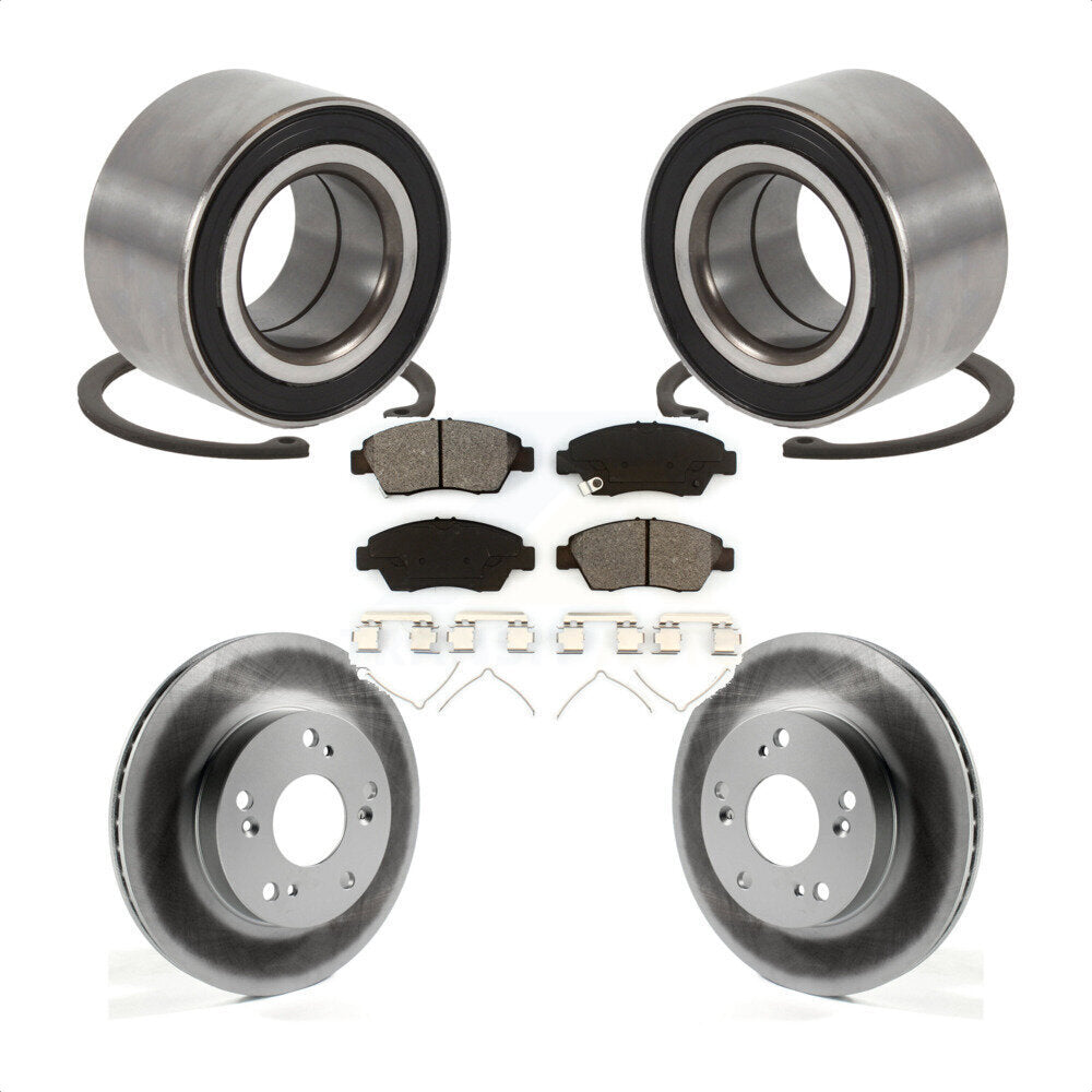 Front Wheel Bearing Coated Disc Brake Rotors And Pads Kit For 2015 Acura ILX 1.5L KBB-129235