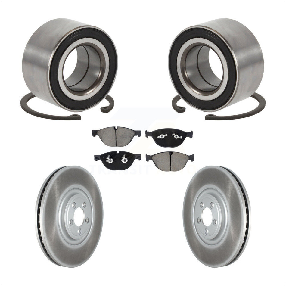 Front Wheel Bearing Coated Disc Brake Rotors And Pads Kit For Jaguar XJR XJR575 XKR XKR-S KBB-129242