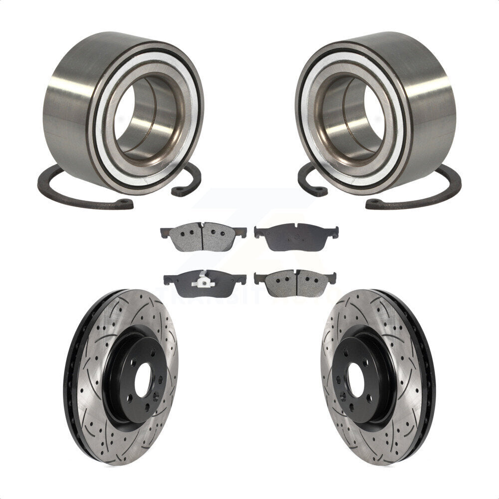 Front Bearing Drill Slot Brake Rotor Pads Kit For Land Rover Discovery Sport Range Evoque KBB-129283