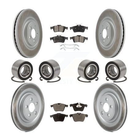 Front Rear Bearing Coated Disc Brake Rotor And Ceramic Pads Kit (10Pc) For 2015 Jaguar XK KBB-129296