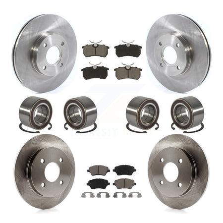 Front Rear Wheel Bearing Disc Brake Rotor And Pad Kit (10Pc) For 2014-2019 Ford Fiesta ST KBB-129304
