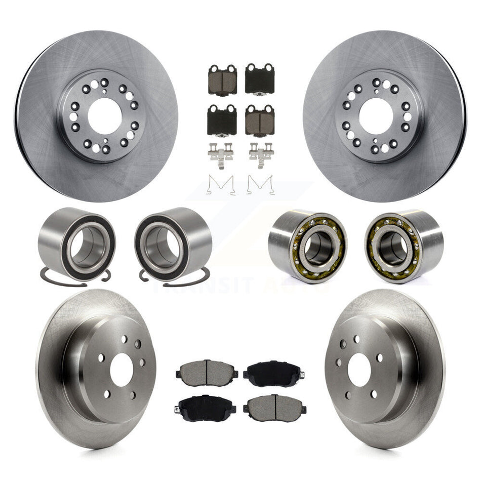Front Rear Bearing Disc Brake Rotor And Ceramic Pads Kit (10Pc) For 2001-2005 Lexus IS300 KBB-129305