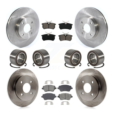 Front Rear Wheel Bearing Disc Brake Rotor And Pad Kit (10Pc) For 2014-2019 Ford Fiesta ST KBB-129309