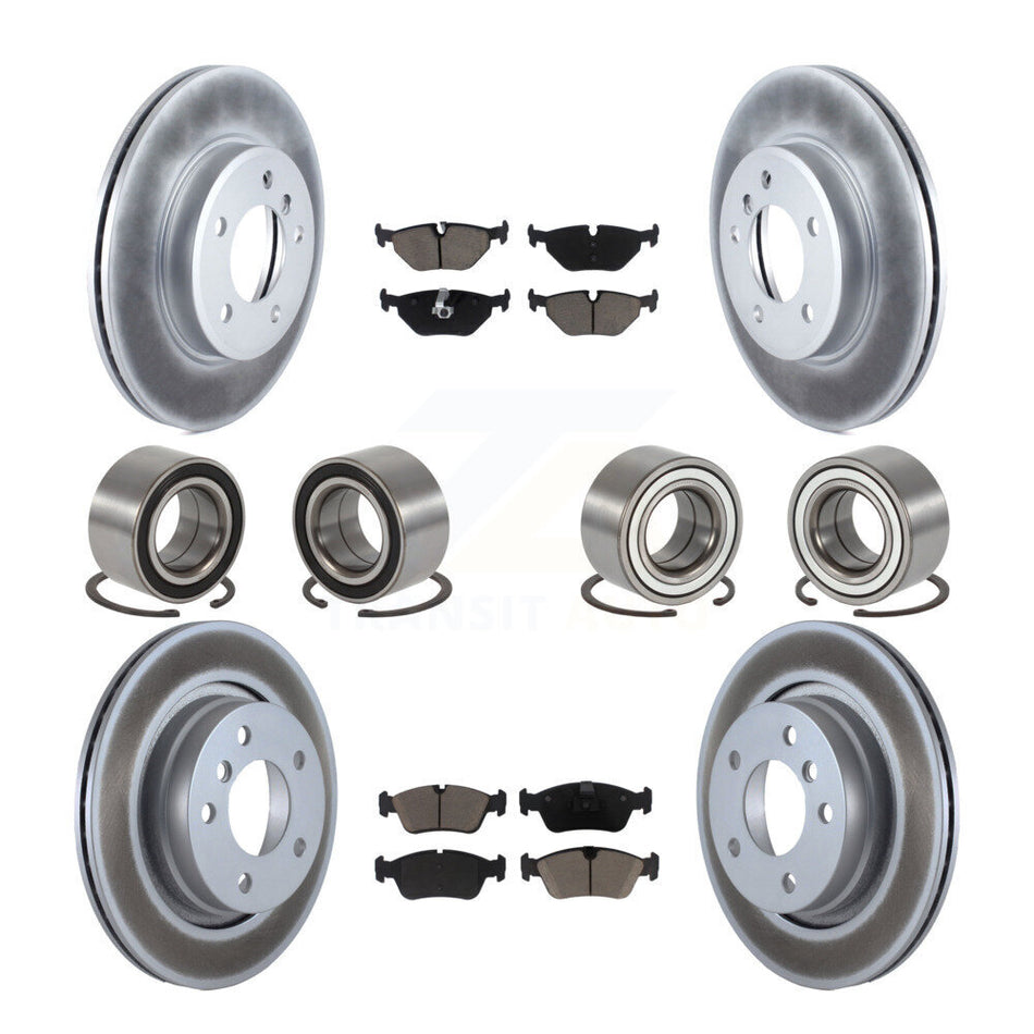 Front Rear Bearings Coated Disc Brake Rotors And Pads Kit (10Pc) For 2001-2005 BMW 325i KBB-129310