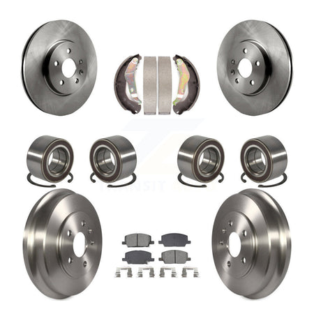 Front Rear Wheel Bearing Disc Brake Rotor And Pads Shoe Kit (10Pc) For Chevrolet Trax AWD KBB-129320