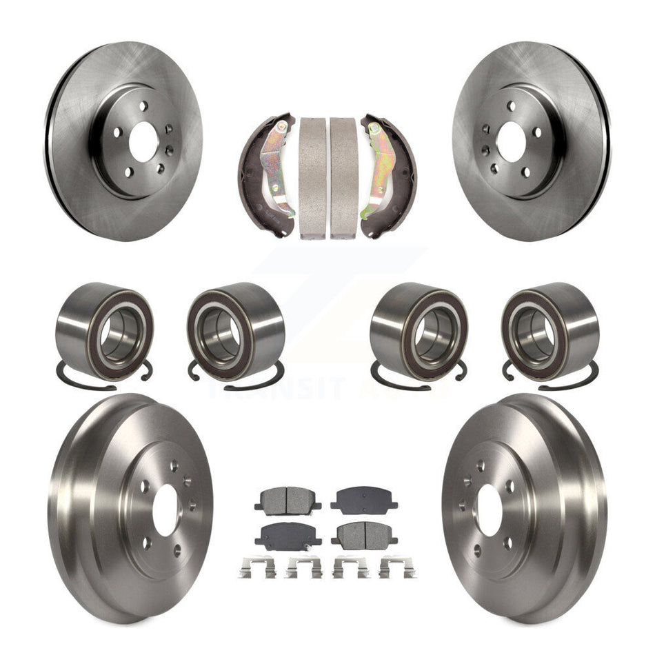 Front Rear Wheel Bearing Disc Brake Rotor And Pads Shoe Kit (10Pc) For Chevrolet Trax AWD KBB-129320