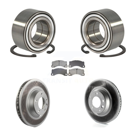 Front Wheel Bearing Coated Disc Brake Rotor And Semi-Metallic Pad Kit For Porsche Cayenne KBB-129323