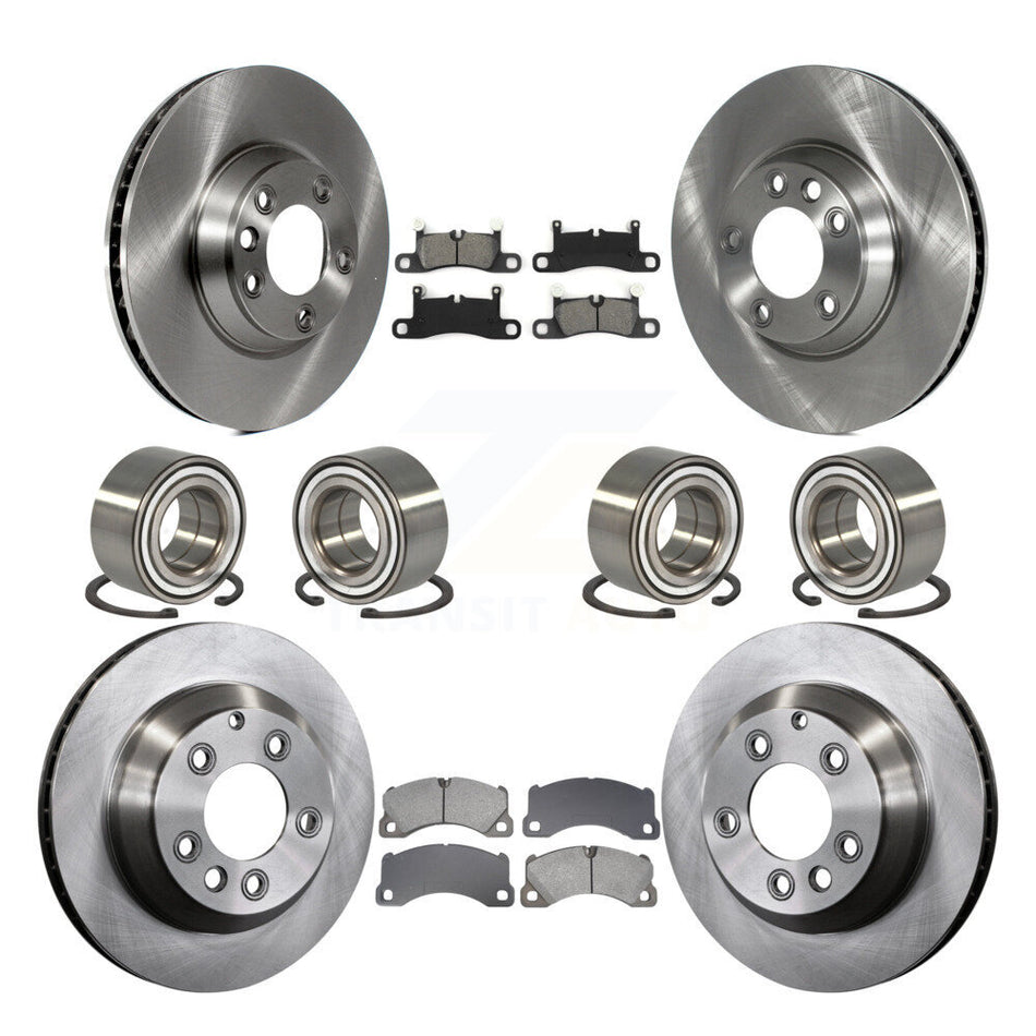 Front Rear Bearing Disc Brake Rotor And Semi-Metallic Pads Kit (10Pc) For Porsche Cayenne KBB-129327