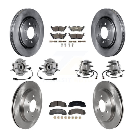 Front Rear Hub Bearing Brake Rotor & Pad Kit (10Pc) For Ford Expedition Lincoln Navigator KBB-129339