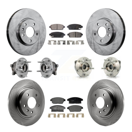 Front Rear Hub Bearing Disc Brake Rotor & Pads Kit (10Pc) For Buick Verano Chevrolet Volt KBB-129348