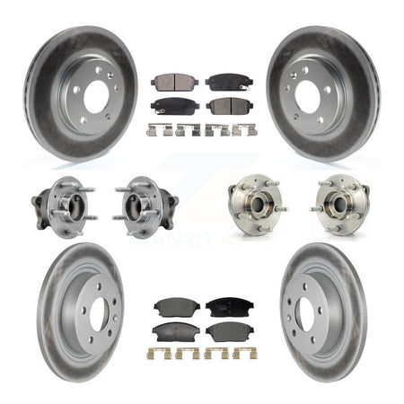 Front Rear Hub Bearing Coated Brake Rotor Pads Kit (10Pc) For Buick Verano Chevrolet Volt KBB-129357