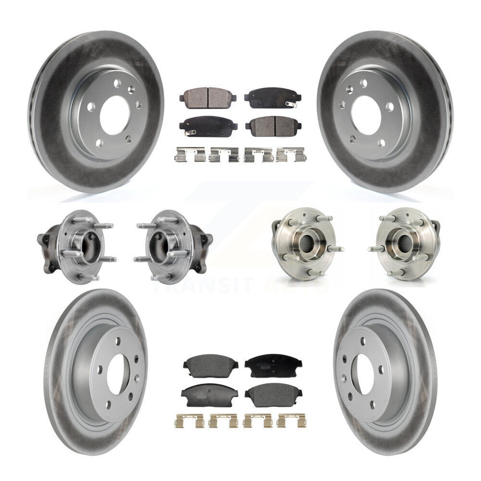 Front Rear Hub Bearing Coated Brake Rotor Pads Kit (10Pc) For Buick Verano Chevrolet Volt KBB-129357