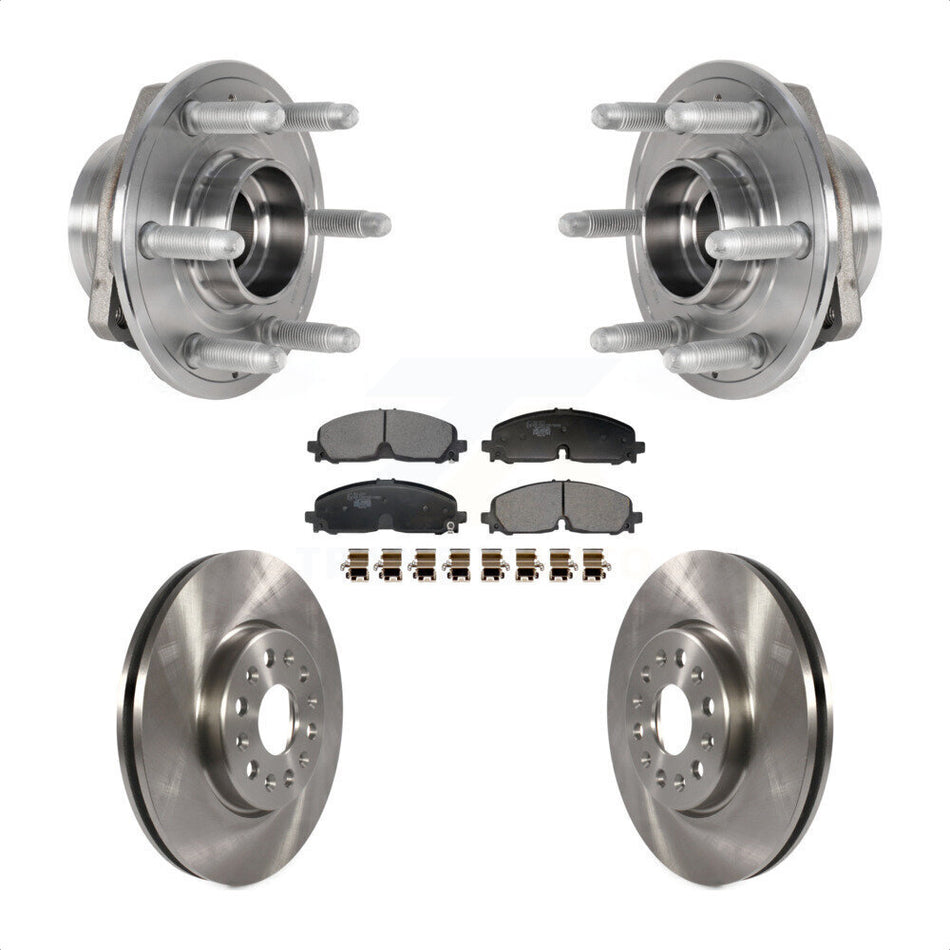 Front Hub Bearing Disc Brake Rotor Pad Kit For Chevrolet Traverse Blazer GMC Acadia Buick KBB-129364