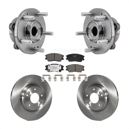 Front Hub Bearing Assembly Disc Brake Rotors And Ceramic Pads Kit For Kia Soul KBB-129365