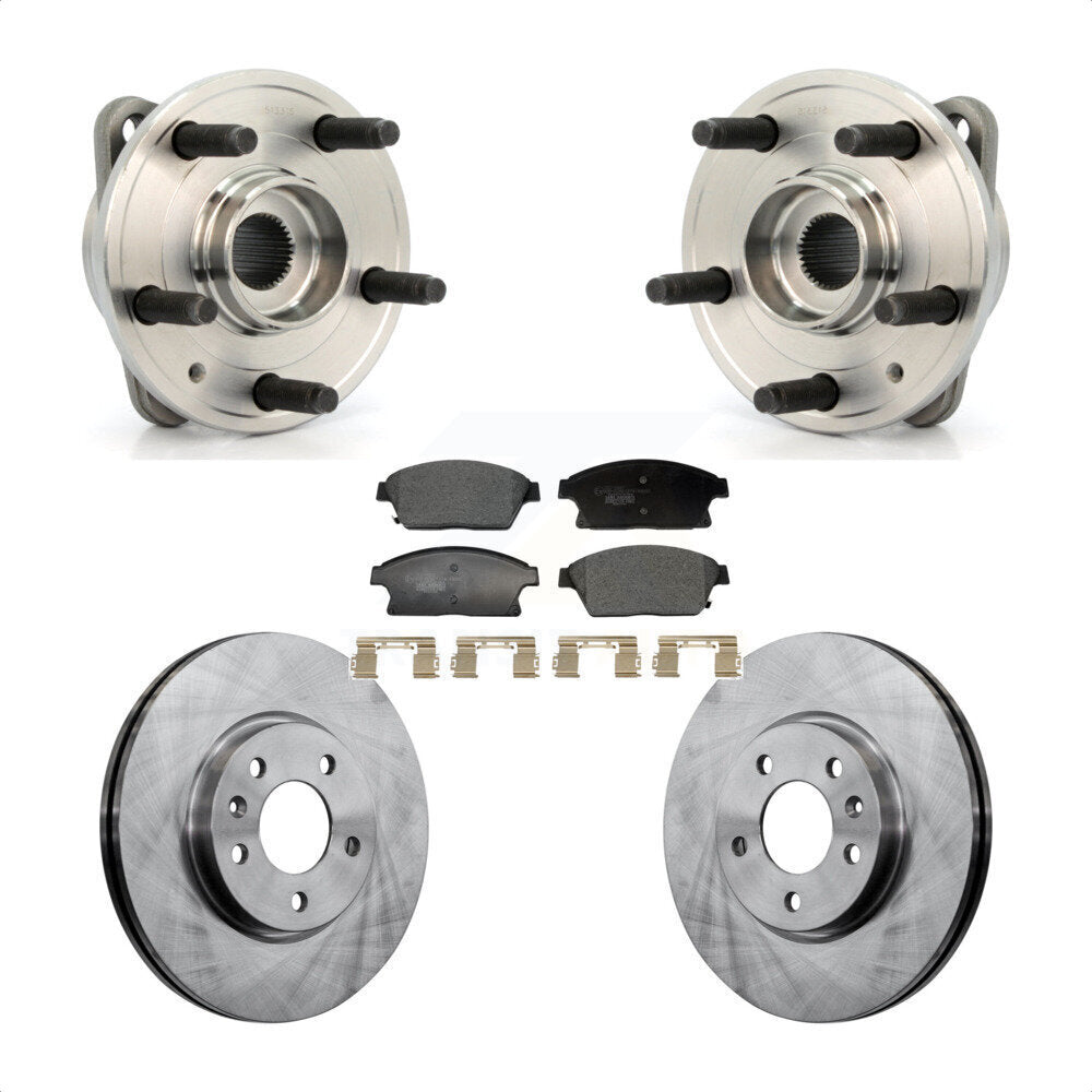 Front Hub Bearing Brake Rotor & Pad Kit For 14-15 Chevrolet Cruze With 15" Factory Wheels KBB-129373