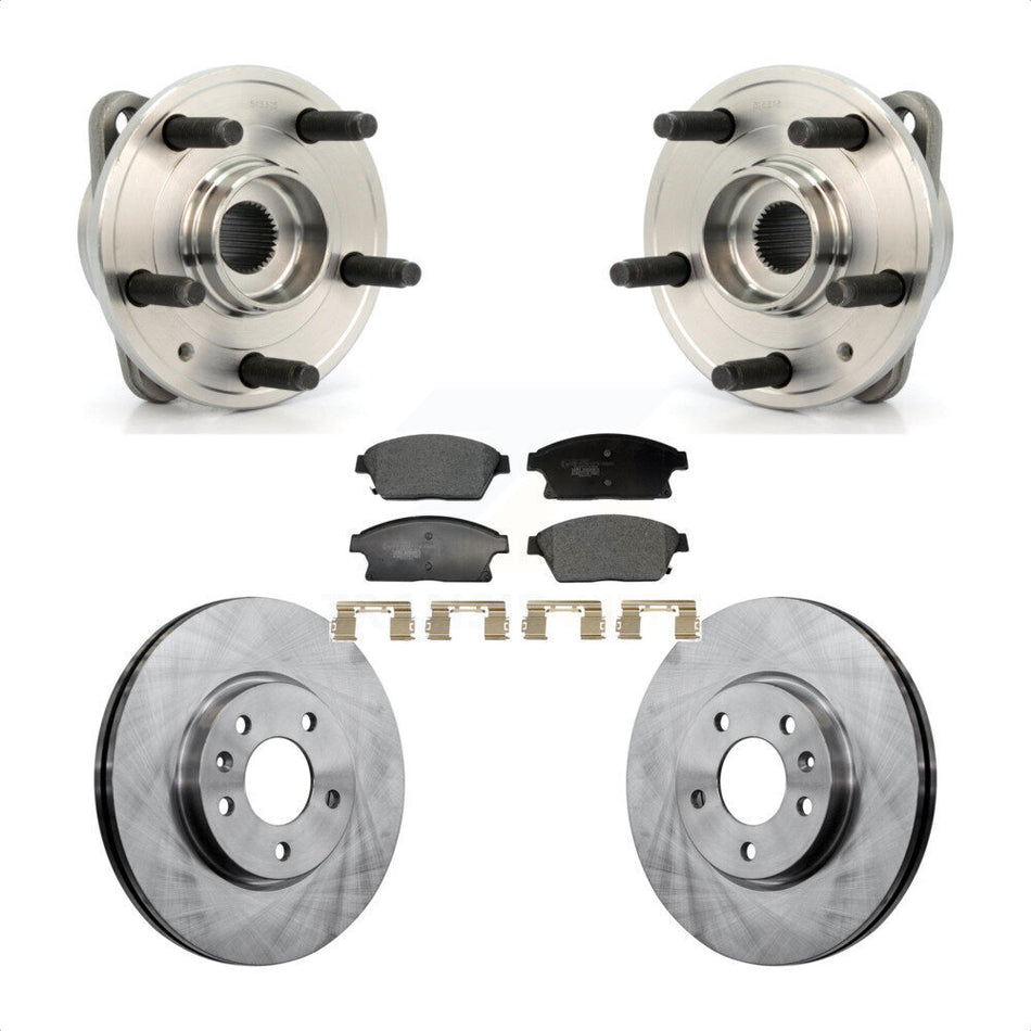Front Hub Bearing Brake Rotor & Pad Kit For 14-15 Chevrolet Cruze With 15" Factory Wheels KBB-129373