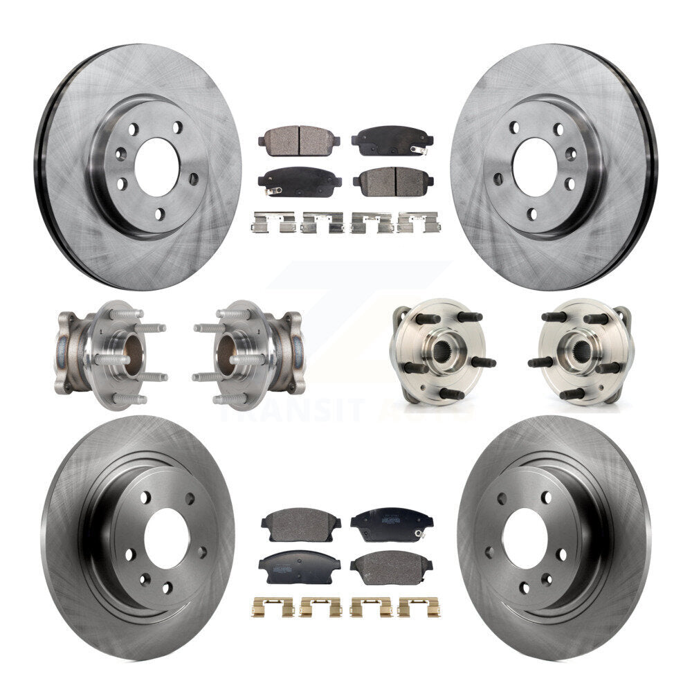 Front Rear Hub Bearing Brake Rotor Pad Kit (10Pc) For 14-15 Chevrolet Cruze DIESEL engine KBB-129384