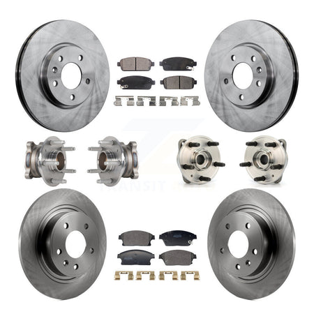 Front Rear Hub Bearing Brake Rotor Pad Kit (10Pc) For 14-15 Chevrolet Cruze DIESEL engine KBB-129384
