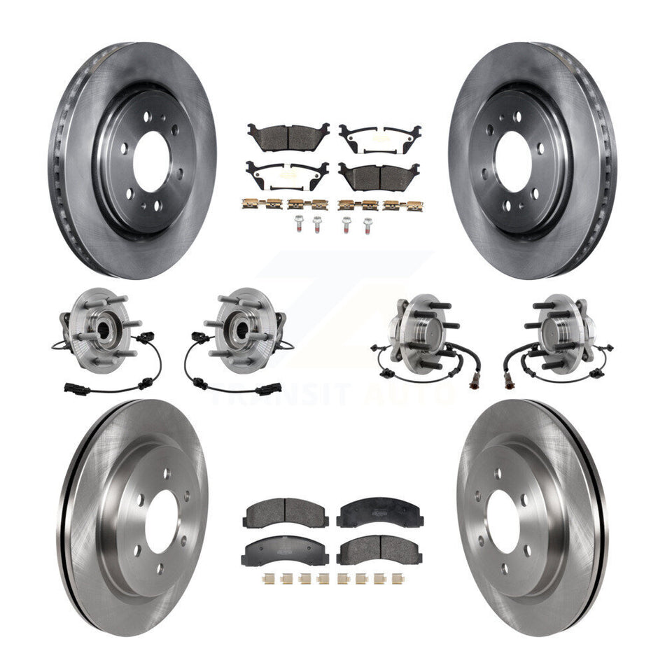 Front Rear Hub Bearing Brake Rotor & Pad Kit (10Pc) For Ford Expedition Lincoln Navigator KBB-129387