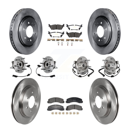 Front Rear Hub Bearing Brake Rotor & Pad Kit (10Pc) For Ford Expedition Lincoln Navigator KBB-129388