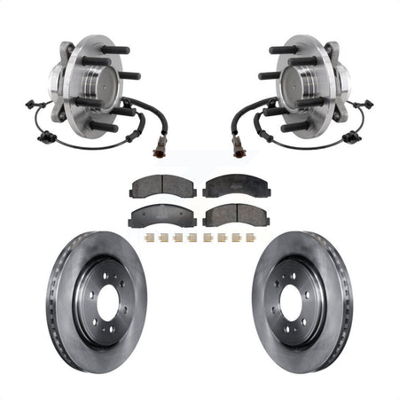 Front Hub Bearing Brake Rotor And Pad Kit For Ford F-150 Expedition Lincoln Navigator RWD KBB-129390