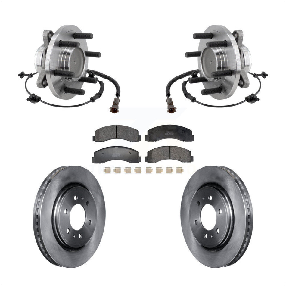 Front Hub Bearing Brake Rotor And Pad Kit For Ford F-150 Expedition Lincoln Navigator RWD KBB-129390