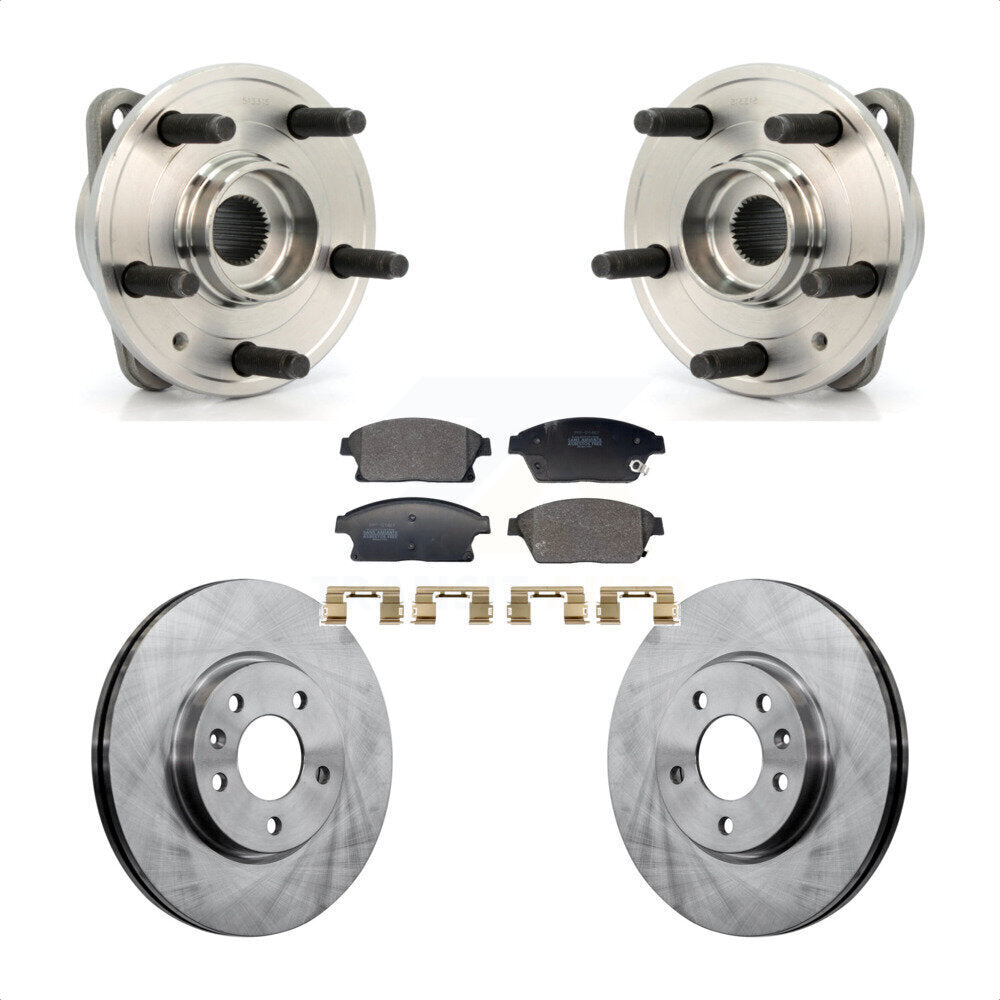 Front Hub Bearing Brake Rotor & Pad Kit For 14-15 Chevrolet Cruze With 15" Factory Wheels KBB-129396