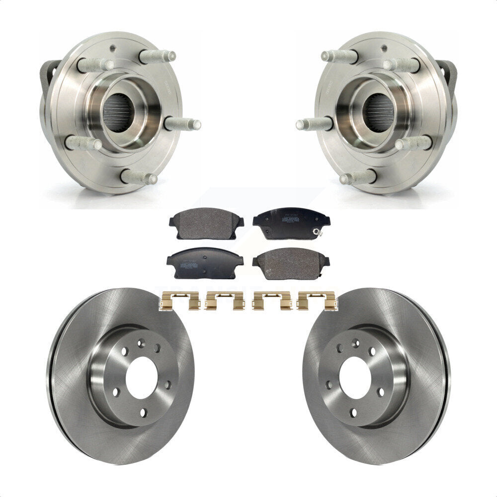 Front Hub Bearing Assembly Disc Brake Rotors And Semi-Metallic Pads Kit For Cadillac ATS KBB-129401