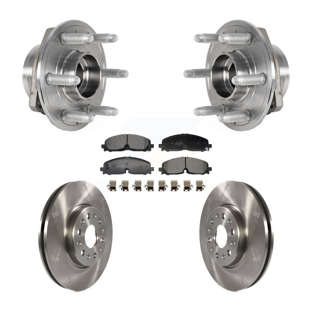 Front Hub Bearing Disc Brake Rotor Pad Kit For Chevrolet Traverse Blazer GMC Acadia Buick KBB-129403