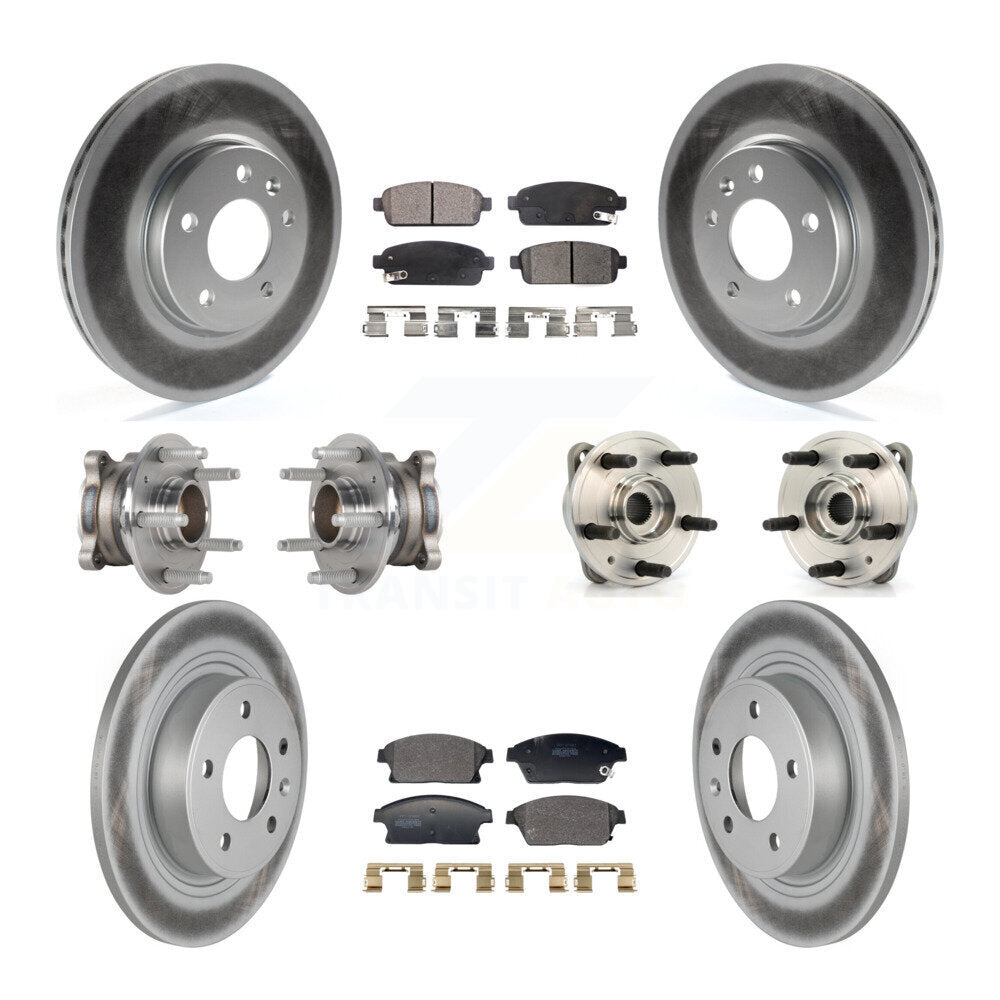 Front Rear Hub Bearing Coat Brake Rotor Pads Kit (10Pc) For Chevrolet Cruze DIESEL engine KBB-129406