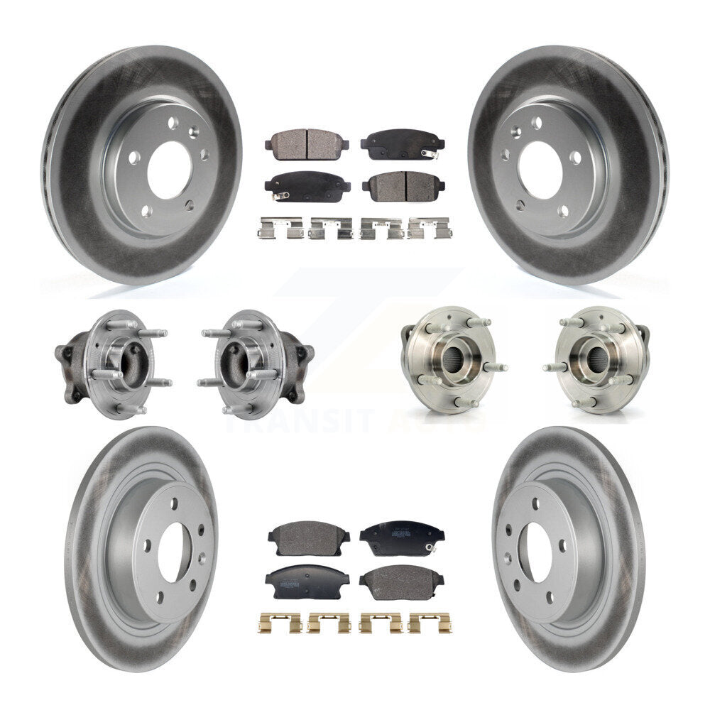 Front Rear Hub Bearing Coated Brake Rotor Pads Kit (10Pc) For Buick Verano Chevrolet Volt KBB-129409