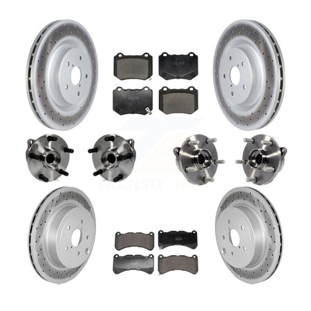 Front Rear Hub Bearing Coated Brake Rotor And Pad Kit (10Pc) For 2018-2020 Subaru WRX STI KBB-129413