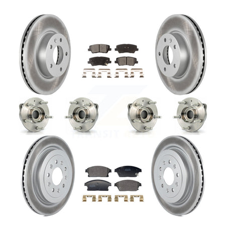 Front Rear Hub Bearing Coated Brake Rotor & Pad Kit (10Pc) For 2013-2015 Cadillac ATS AWD KBB-129414