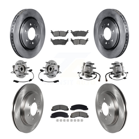 Front Rear Hub Bearing Brake Rotor & Pad Kit (10Pc) For Ford Expedition Lincoln Navigator KBB-129426