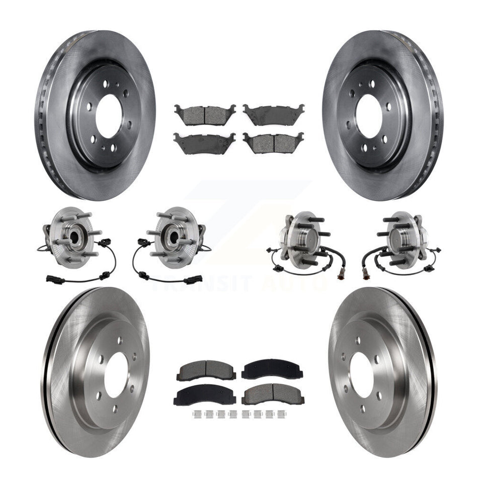 Front Rear Hub Bearing Brake Rotor & Pad Kit (10Pc) For Ford Expedition Lincoln Navigator KBB-129426