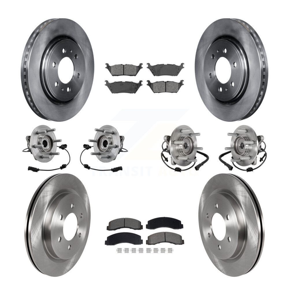 Front Rear Hub Bearing Brake Rotor & Pad Kit (10Pc) For Ford Expedition Lincoln Navigator KBB-129427