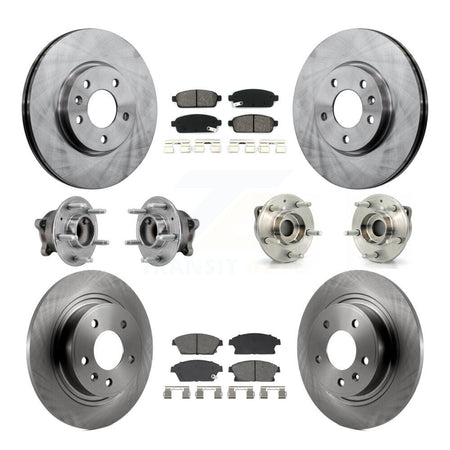 Front Rear Hub Bearing Disc Brake Rotor & Pads Kit (10Pc) For Buick Verano Chevrolet Volt KBB-129433
