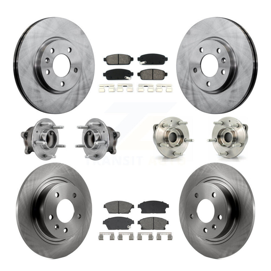 Front Rear Hub Bearing Disc Brake Rotor & Pads Kit (10Pc) For Buick Verano Chevrolet Volt KBB-129433