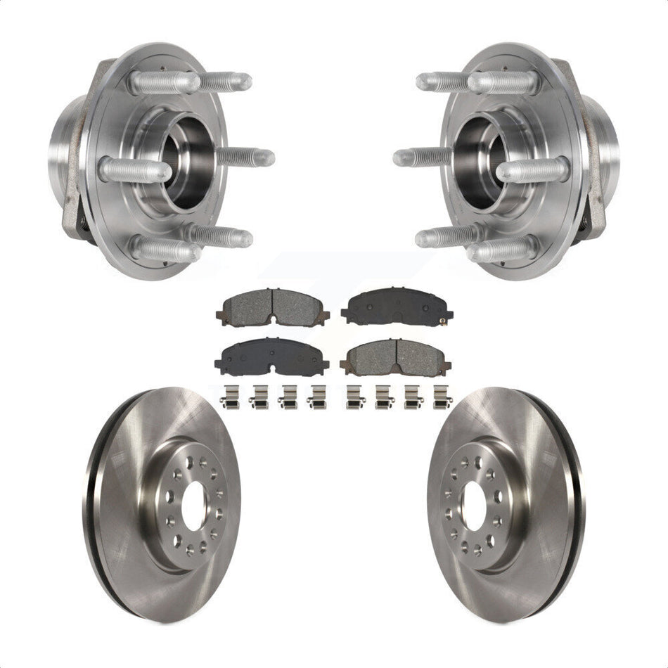 Front Hub Bearing Disc Brake Rotor Pad Kit For Chevrolet Traverse Blazer GMC Acadia Buick KBB-129439