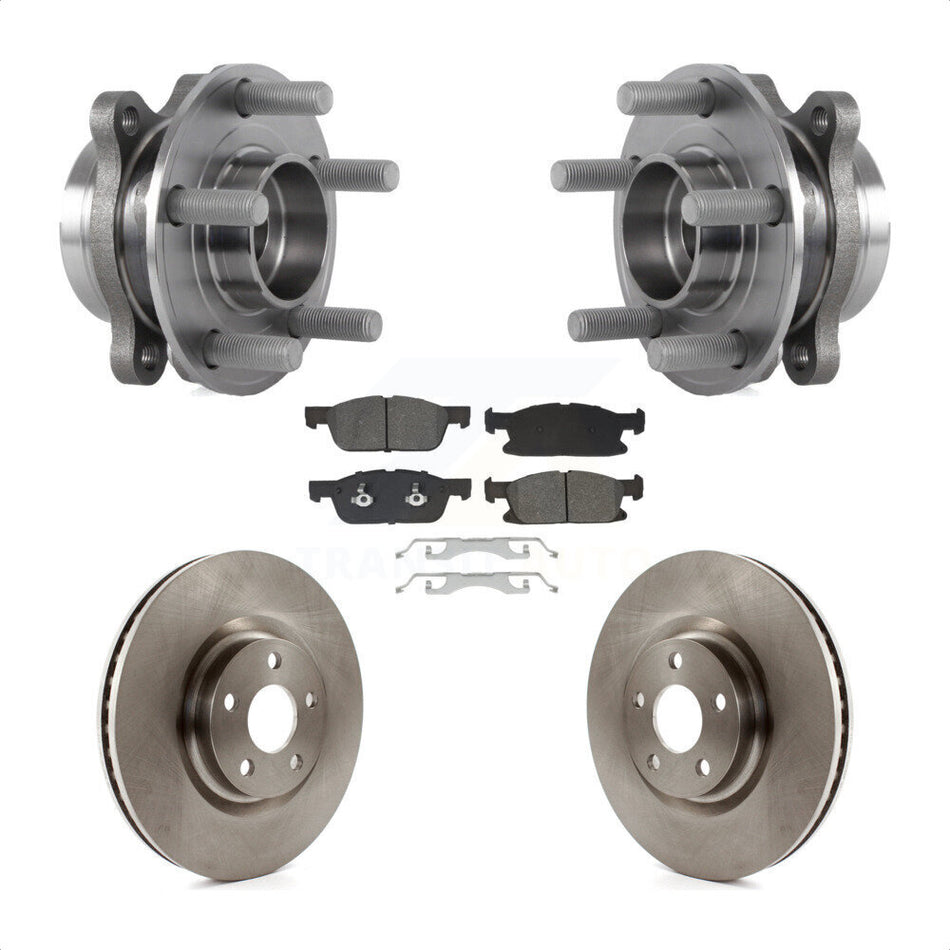 Front Hub Bearing Assembly Disc Brake Rotors And Pads Kit For Lincoln Continental KBB-129440