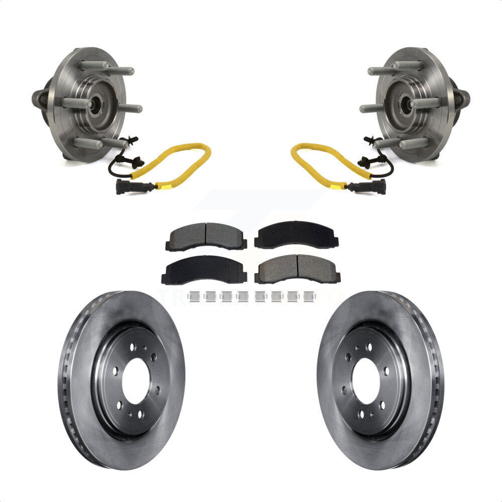 Front Hub Bearing Assembly Disc Brake Rotors And Semi-Metallic Pads Kit For Ford F-150 KBB-129444