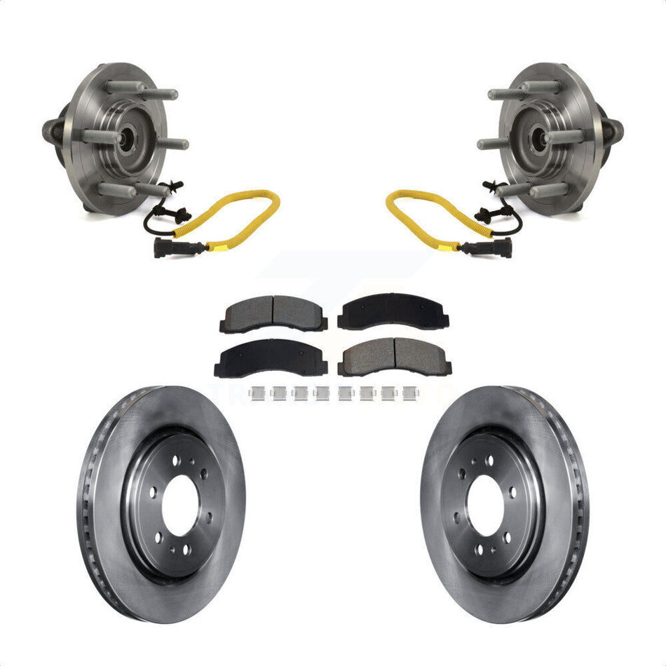 Front Hub Bearing Assembly Disc Brake Rotors And Semi-Metallic Pads Kit For Ford F-150 KBB-129444